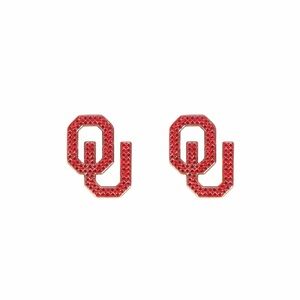 Brianna Cannon Oklahoma Sooners Pavé Logo Stud Earrings